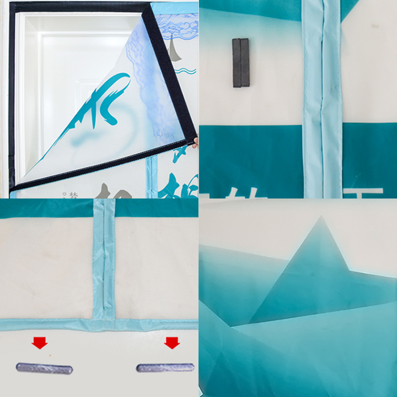 空调门帘隔断帘磁性自吸魔术贴防蚊家用挡风网红免打孔门帘夏季