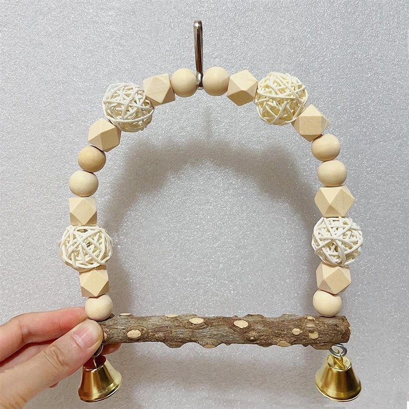 鹦鹉秋千吊环虎皮牡丹玄凤花椒木站杆藤球啃咬磨牙解闷鸟玩具