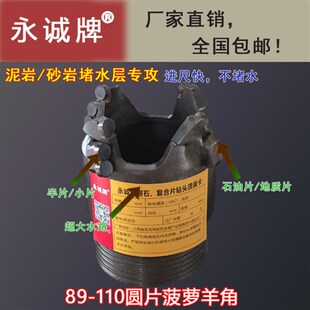 永诚牌菠萝钻头,金刚石羊角飞机复合片钻头,泥岩,砂岩扩孔钻头