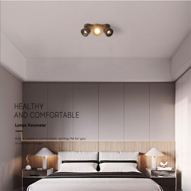 明装射灯家用客厅无主灯双头四头折叠可调角度商用小山丘筒灯射灯