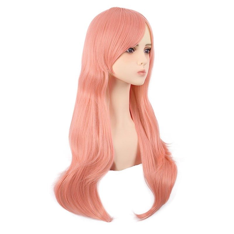 潼漫 cos假发女微卷长发动漫高温丝橙粉橘粉色斜刘海万用70cm头套,美发护发/假发,演出假发,淘宝优惠券,粉丝福利购,淘宝优惠卷