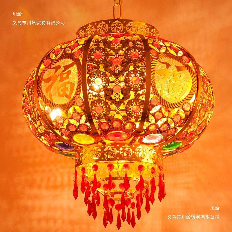 灯笼JZZ饰过新年旋转七彩走马结婚新款乔迁阳台灯灯笼大门口红吊