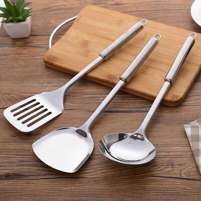 铲不锈钢子锅漏汤勺漏铲架子家用加厚炒菜铲子uu8E1rma房厨防烫套