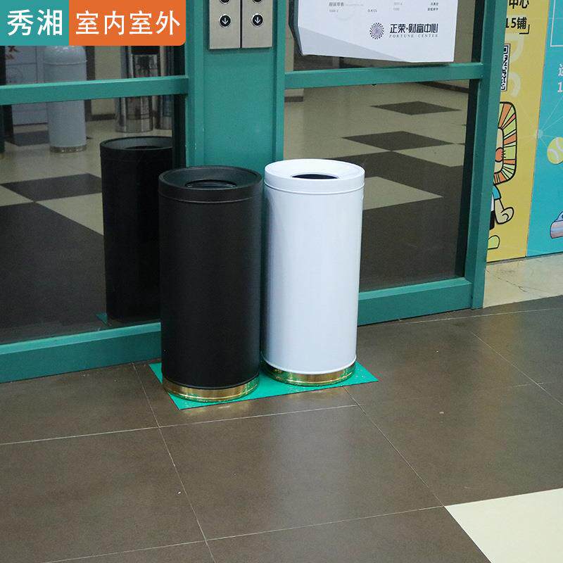 新港式奶茶店垃圾桶圆形大F896MT68不用锈钢纯色号商直投无盖立桶