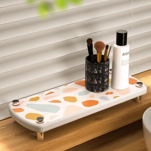 饰置物架 水磨石硅藻泥杯垫免打孔洗浴间酒店杯架吸水电动牙刷杯装