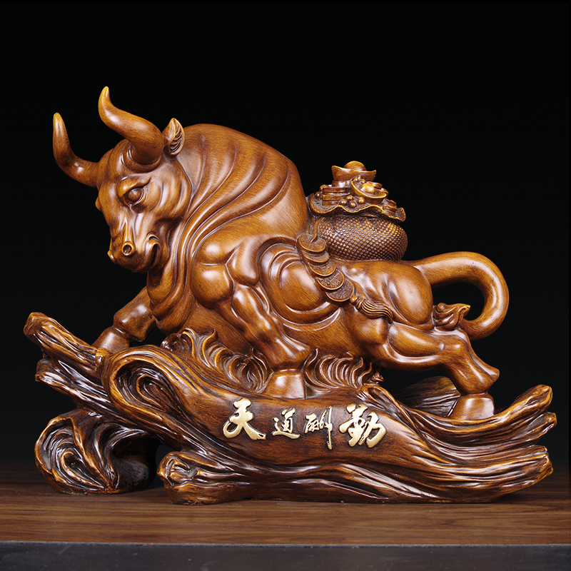 招财牛摆件办公室桌面摆设家居装饰客厅酒柜玄关公司开业乔迁礼品
