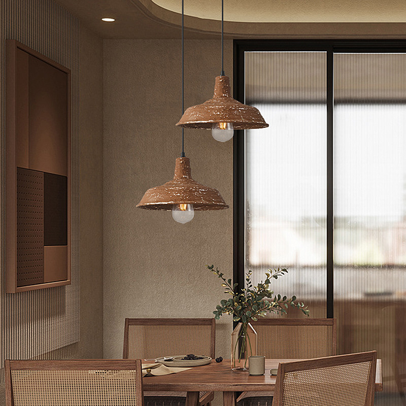 展厅工业风餐厅吊灯做旧火锅店酒吧台锅盖灯复古侘寂风民宿卧室床