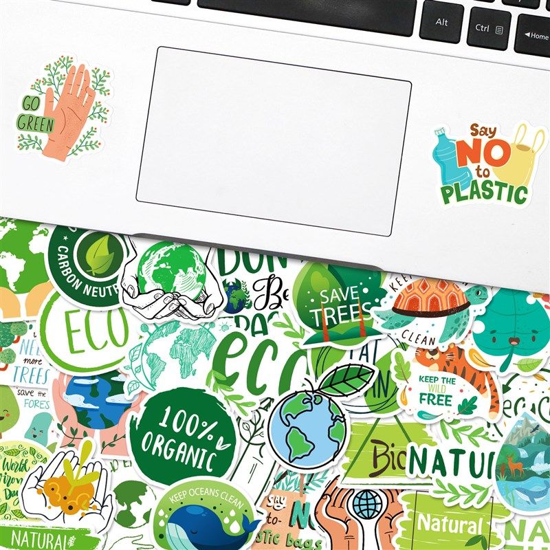 50张绿色ECO保护环境地球环保贴纸标志防水行李箱手账文具盒装饰,文具电教/文化用品/商务用品,贴纸/立体贴纸,淘宝优惠券,粉丝福利购,淘宝优惠卷