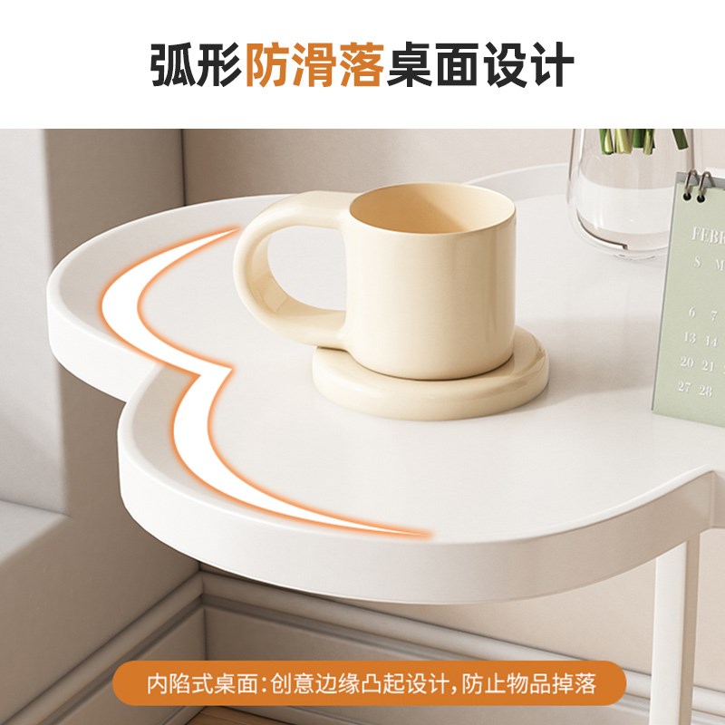 奶油风边几茶几桌沙发边几奶油风小桌子茶台移动置物架网红小茶几