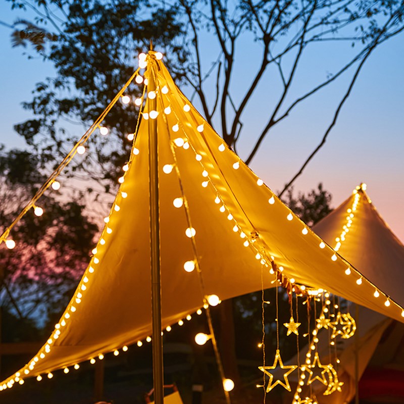 户外防水led彩灯闪灯串灯满天星露营氛围天幕帐篷摆摊装饰星星灯