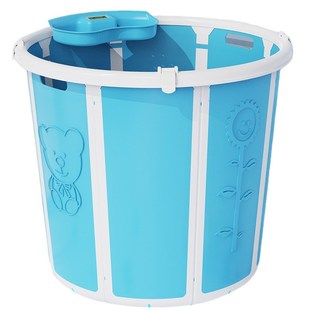 儿童泡澡桶6岁10岁可折叠幼儿洗澡桶中大童可坐一体大号宝宝浴桶