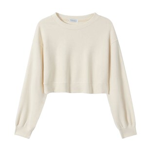 卡腰短款奶fufu的卫衣外套女高级感超好看圆领奶杏色套头薄款上衣