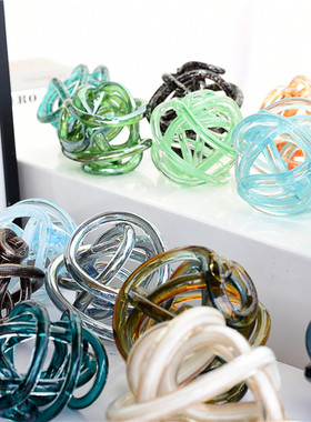 每周一三五10点上新/北欧风格彩色玻璃麻团摆件家居桌面装饰H3-5