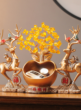 创意麋鹿放钥匙收纳桌面摆件鞋柜入户门客厅酒柜简约装饰礼品乔迁