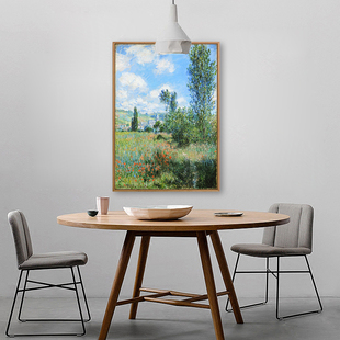 饰画有框酒店卧室油画餐厅电表箱成品挂画风景 莫奈客厅装 田野