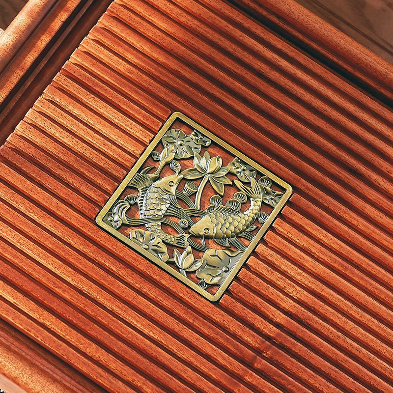 花梨木茶盘家用功夫茶具茶台茶托大号一体排水式实木茶盘简约托盘