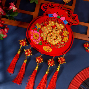 过新年春节挂饰小灯笼立体福字挂件吊饰大门房门茶楼书房喜庆装饰
