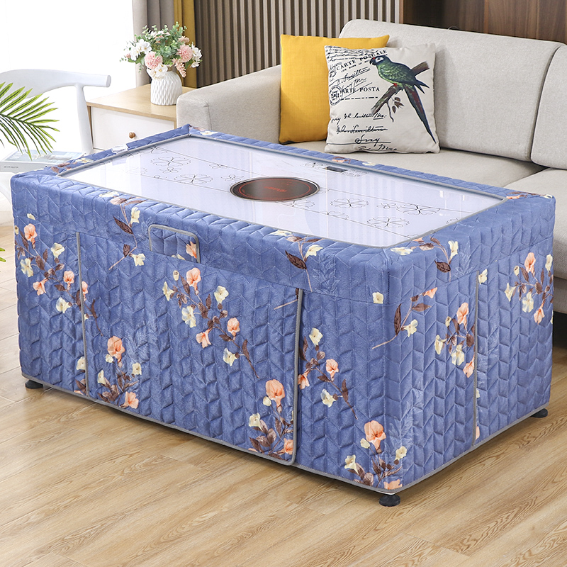 加厚电炉罩套冬季加绒烤火桌罩套简约长方形取暖茶几桌布罩烤火罩