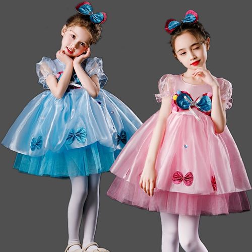 六一儿童演出服幼儿园舞蹈服女童蓬蓬纱裙可爱娃蝴蝶连衣裙表演服