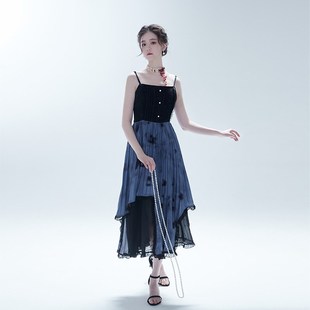 泽米拉暗黑系国风吊带裙汉元素飞机袖上衣日常设计感新中式连衣裙