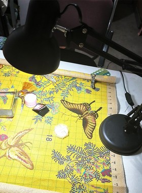 十字绣专用灯配件全套触摸9W台灯十字绣专用铁艺黑色白色LED光源