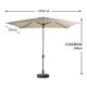 3X2米 长方形太阳伞户外遮阳伞方形伞花园遮阳防雨室外
