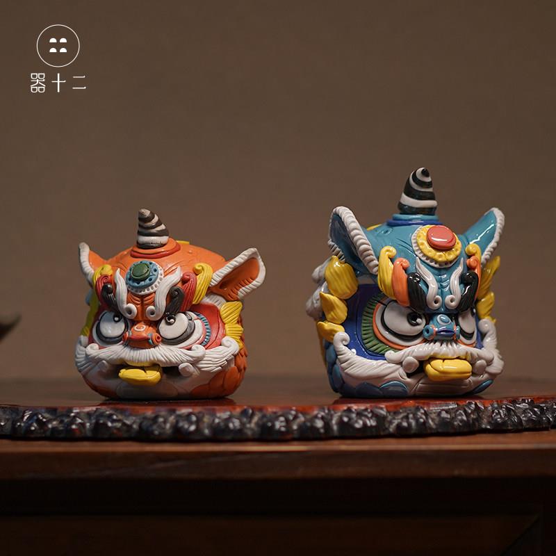 器十二中国风醒狮鬼迷日眼倒流香香炉茶宠摆件精品可养景德镇陶瓷