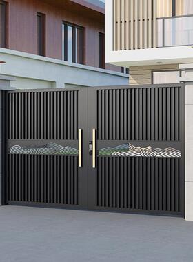 铝艺别墅庭大ELC门不锈入电动门农村院钢子门院铁艺门围墙门户花