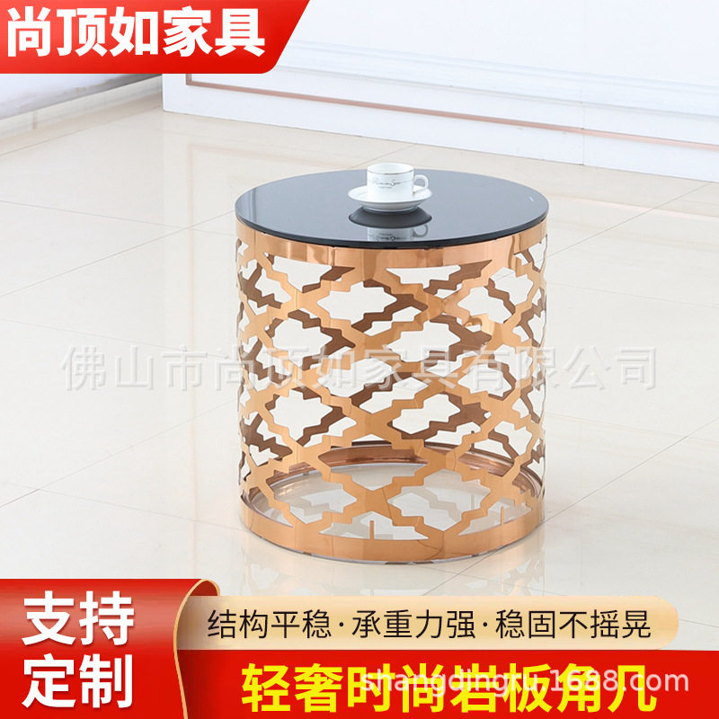 厂家直销不锈钢大理石圆形茶几