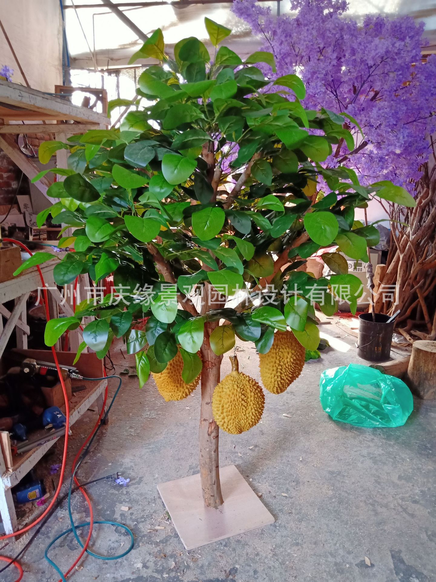 大型仿真榴莲树室内绿植摆件
