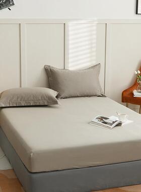 100支亲肤20513磨毛简约色纯棉单梦床笠全棉床纯纯棉席思保罩护套床上