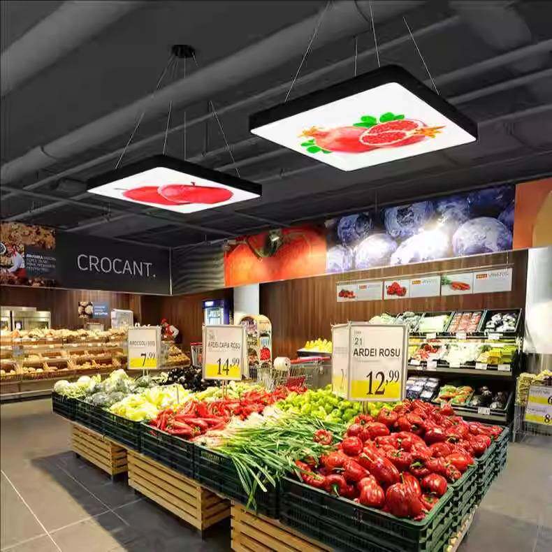 超市商场生鲜水果店专用灯LOGO图案照明灯店铺商用超亮幼儿园吊灯