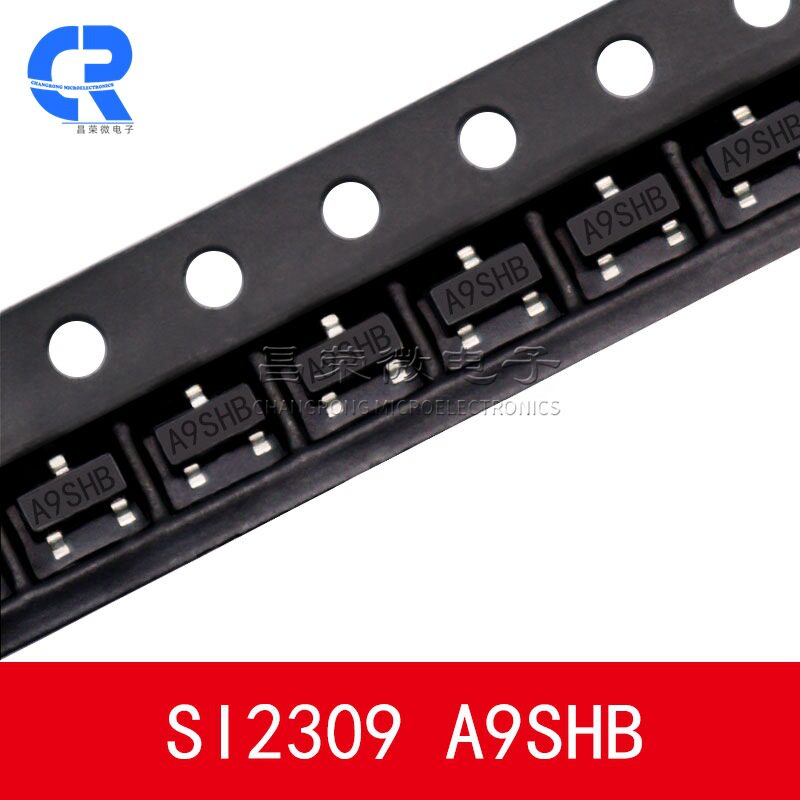贴片三极管SI2309 A9SHB SOT-23 P沟道 MOS场效应管3A  大电流图片