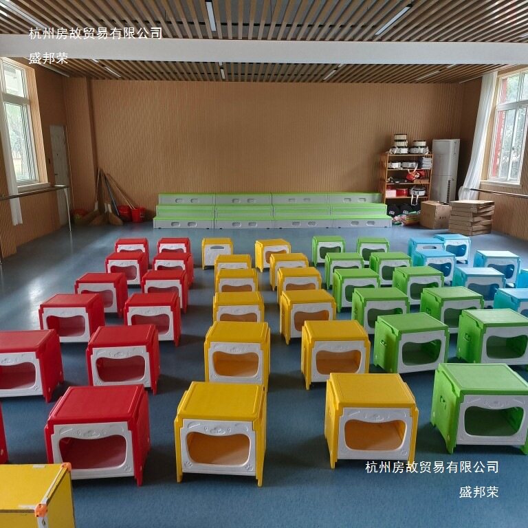 厂家直销椅子凳子音乐学生积木储存收纳凳新款塑料学校六面音乐室
