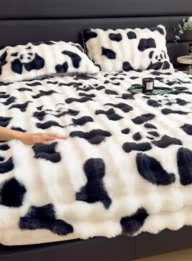 兔加毛厚床笠三31503套冬季加保暖席梦思床笠保护件套绒棕垫罩