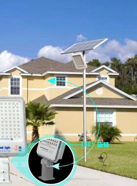 2024LYD-8100太阳能投光灯农村庭院泛光灯广告牌照明LED跨境solar