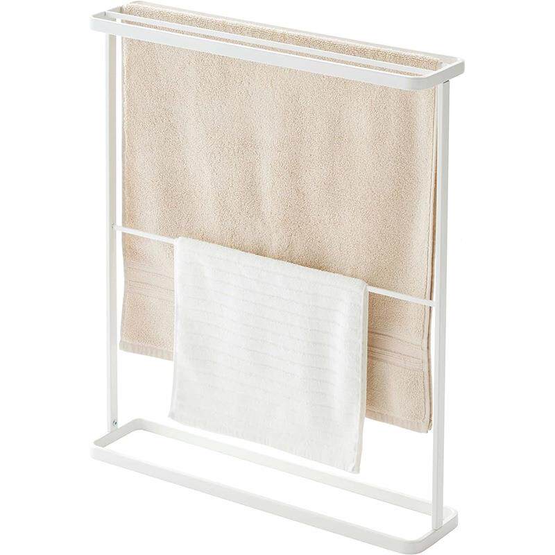 艺FLW美式置地毛巾易架浴落地浴巾架室置物架卫生铁间简毛巾架