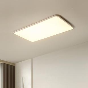 超薄客厅灯厅现代简约大OUC气大灯大主色1cm极简长白方形灯吸顶灯