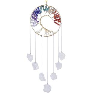 天然水晶碎石则绕线生命树不RFX规水原水石挂饰创意晶晶家居装饰