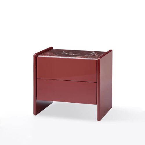 minotti 轻奢风大理石床头柜储物柜免安装安可拉红奢石卧室家具