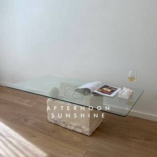 复古轻奢天然黄洞石茶桌玄关摆件梳妆台家居支持款台边几装饰