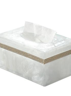 遥控收纳抽纸盒简约33993轻办公多功能巾盒创室意奢家用茶几纸客厅摆件