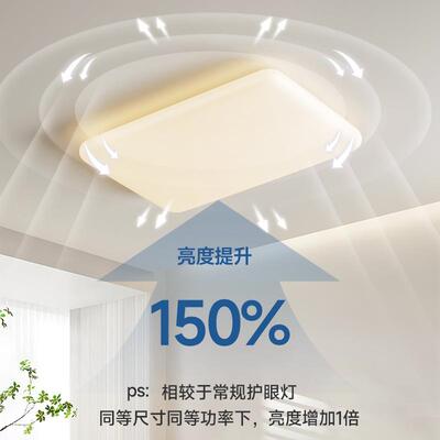 普瑞全光谱小高白亮护眼灯奶油风护客厅吸顶灯眼儿童书房2963中山