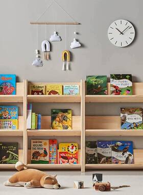 儿房家庭儿布置展示PCF架书阅读氛围幼园落地书柜蒙氏小架童区阳