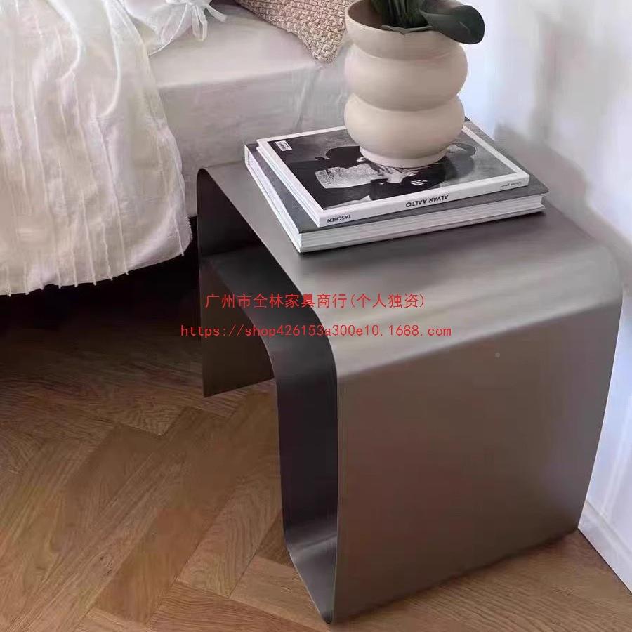 轻客奢金属床头柜锈钢WHB现代简约沙发小边几厅不卧室边床置物角