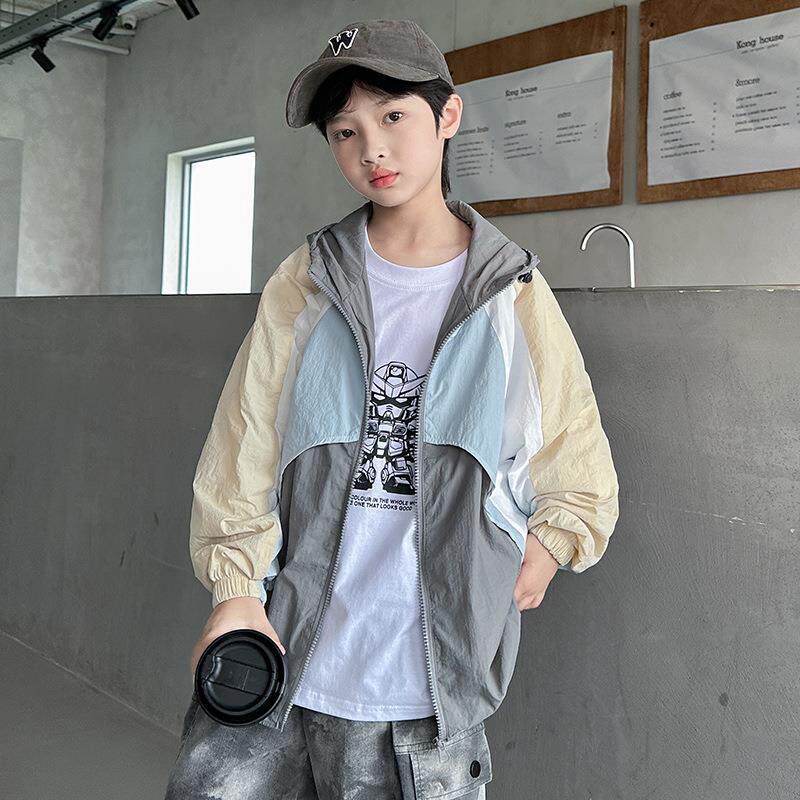 夏季新大衣男晒童轻薄DFJ防衣季男孩防晒服夏户外透气休闲拼接出