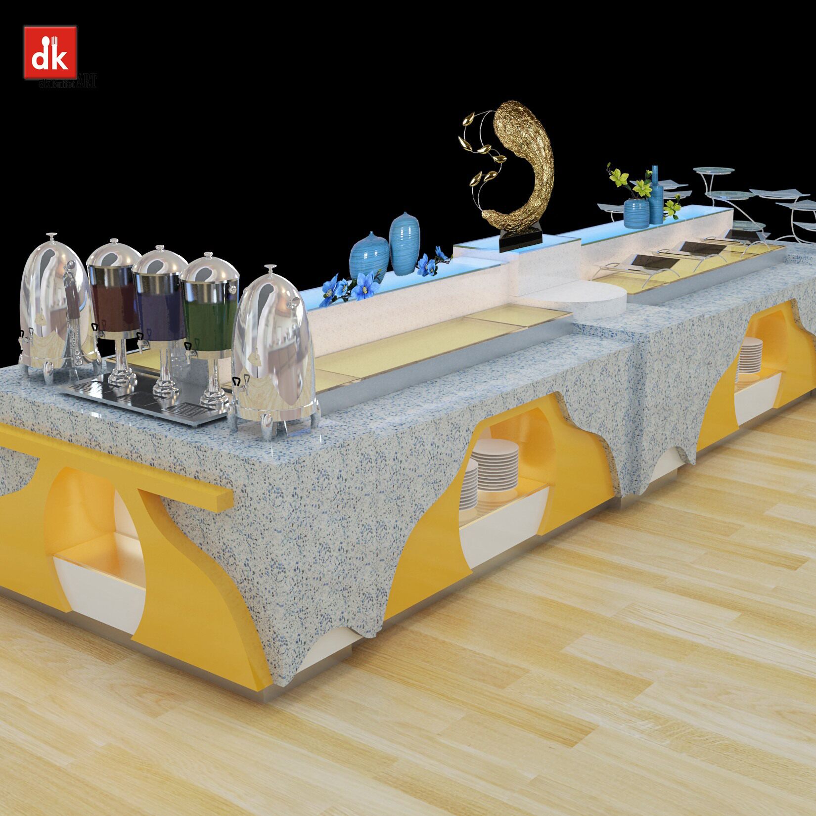 深圳迪克餐厅布菲台设计设备安全可靠 自助餐台制作 自助餐台设计