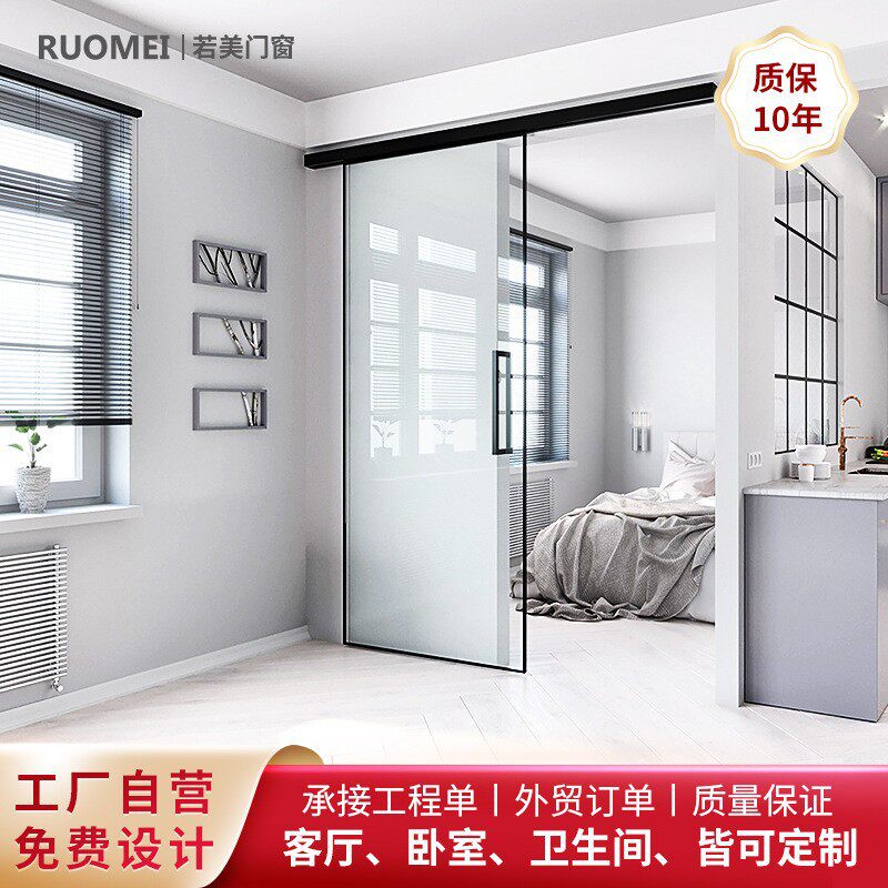 铝合金极窄边推拉门洗手间卫生间公寓民宿酒店阳台厨房门玻璃门