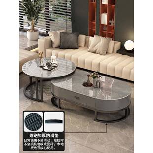 岩2025新款板茶几客厅家用YGW极简小户型折叠小型简易茶桌轻奢J&