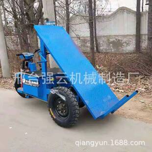 建筑工地拉砖车厂家电动自卸背砖平板车加气块砖搬运工程三轮车